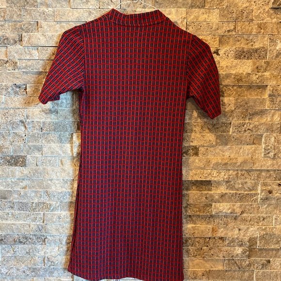 EUC Topshop red/blue knit look body con dress - Picture 5 of 5